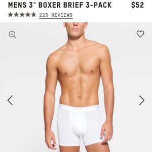 Skims 3" Boxer Brief 3-Pack - NWT Chalk